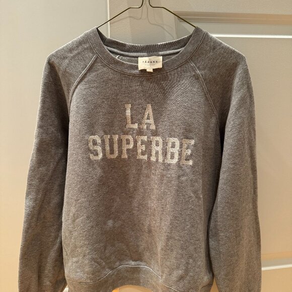 Sezane Sweaters - Sezane LA Superbe Sweatshirt, size Small, grey/cream